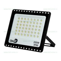 Proiector LED 200W Slim Negru RFR PROIECTOARE LED SLIM, Proiector LED 200W Slim Negru RFR, LED-Zone.ro