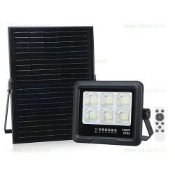 Proiector LED 100W cu Panou Solar si Telecomanda LZTK10