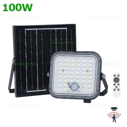 Proiector LED 100W Senzor cu Panou Solar si Telecomanda TKN