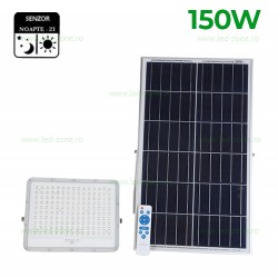 Proiector LED 150W cu Panou Solar Senzor Zi-Noapte si Telecomanda