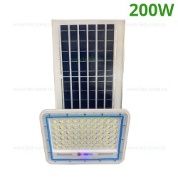 Proiector LED 200W Alb cu Panou Solar si Telecomanda PG