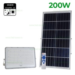 Proiector LED 200W cu Panou Solar Senzor Zi-Noapte si Telecomanda