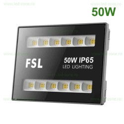 Proiector LED 50W 220V Slim Negru 808X