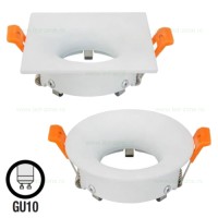 SPOTURI LED ROTUNDE, Suport Incastrat 1 Bec Spot LED GU10 Alb KARANFIL, LED-Zone.ro