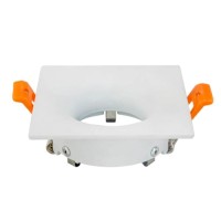 COMPONENTE SPOTURI, Black Friday - Suport Incastrat 1 Bec Spot LED GU10 Patrat Alb KARANFIL, LED-Zone.ro