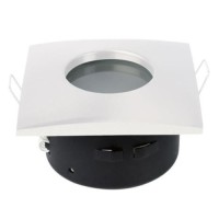 COMPONENTE SPOTURI, Black Friday - Suport Incastrat 1 Bec Spot LED GU10 Patrat Alb SARDUNYA IP65, LED-Zone.ro