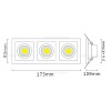 Spot LED 2x6W Dreptunghiular Mobil Alb