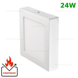 Spot LED 24W Patrat Alb Aplicat Ignifug