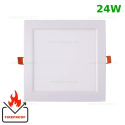 Spot LED 24W Patrat Alb Ignifug