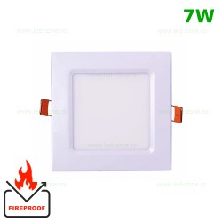 Spot LED 7W Patrat Alb Ignifug