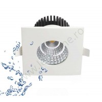 SPOTURI LED, Spot LED 6W COB Patrat Alb Waterproof IP65, LED-Zone.ro