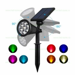 Spot LED Exterior 1.5W Solar RGB Rotund 220V Montaj Gradina