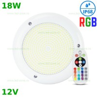 SPOTURI LED EXTERIOR, Spot LED Exterior 18W RGB 12V Piscina cu Telecomanda, LED-Zone.ro