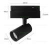 Spot LED Magnetic 10W Cilindru Reglabil Negru