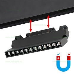 Spot LED Magnetic 12W Liniar Clar Negru Reglabil