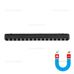 Spot LED Magnetic 15W Oval Liniar Clar Negru Ultra Slim