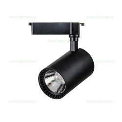 Spot LED Magazin Sina 20W COB Negru Cilindric