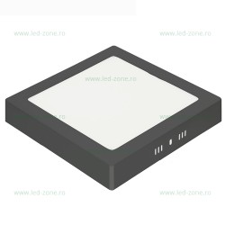 Spot LED 18W Patrat Negru Aplicat