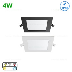 Spot LED 4W Patrat Incastrat Dimabil CCT IP40