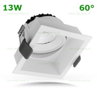 SPOTURI LED PATRATE MOBILE, Spot LED 13W COB Patrat Mobil 60 Grade Alb, LED-Zone.ro