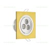 Spot LED 3x1W Patrat Mobil Auriu 220V