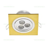 SPOTURI LED, Spot LED 3x1W Patrat Mobil Auriu 220V, LED-Zone.ro