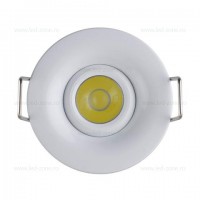 SPOTURI LED, Spot LED 1W Rotund COB Mobil Alb, LED-Zone.ro