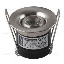 Spot LED 1W Rotund COB Mobil Argintiu