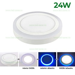 Spot LED 24W Rotund Alb Rece Contur Color Aplicat
