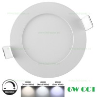 SPOTURI LED ROTUNDE, Spot LED 6W Rotund Alb Incastrat Dimabil 3 Functii CCT IP44, LED-Zone.ro