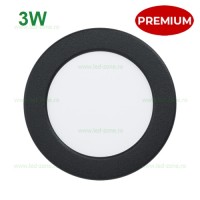 SPOTURI LED ROTUNDE, Spot LED 3W Rotund Negru Natural FUEVA, LED-Zone.ro