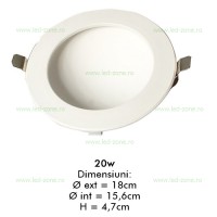 SPOTURI LED ROTUNDE, Spot LED 20W Rotund Alb Lumina Indirecta, LED-Zone.ro