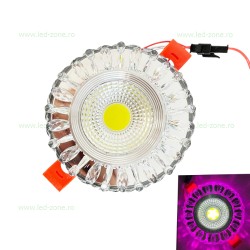 Spot LED 3W Rotund Alb Rece Contur Magenta
