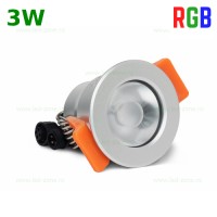 SPOTURI LED ROTUNDE, Spot LED 3W Rotund Incastrat RGB , LED-Zone.ro
