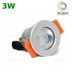 Spot LED 3W Rotund Incastrat RGBW 12V