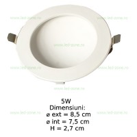 SPOTURI LED ROTUNDE, Spot LED 5W Rotund Alb Lumina Indirecta, LED-Zone.ro
