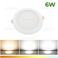 SPOTURI LED ROTUNDE, Spot LED 6W Alb 3 Functii IP54 LZ5937, LED-Zone.ro