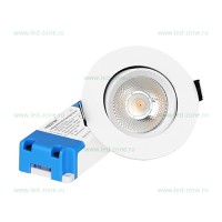 SPOTURI LED ROTUNDE, Spot LED 6W Rotund Alb Incastrat Dimabil Alb Cald, LED-Zone.ro