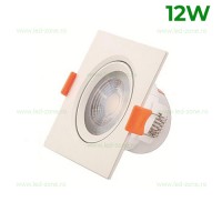 SPOTURI LED, Spot LED 12W SMD Patrat Mobil Alb MAYA, LED-Zone.ro