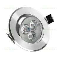 SPOTURI LED ROTUNDE MOBILE - Reduceri Spot LED 3x1W Rotund Mobil Argintiu 220V Promotie