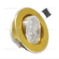 Spot LED 3x1W Rotund Mobil Auriu 220V