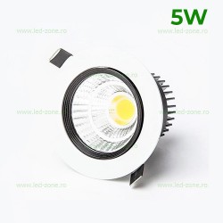 Spot LED 5W COB Rotund Mobil Alb - Negru