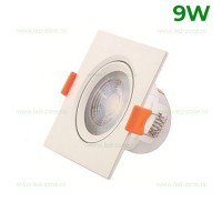 SPOTURI LED, Spot LED 9W SMD Patrat Mobil Alb MAYA, LED-Zone.ro