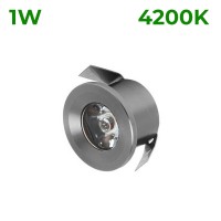 SPOTURI LED ROTUNDE, Spot LED 1W Mini Rotund Argintiu Alb Natural, LED-Zone.ro