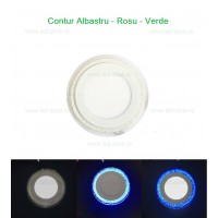 SPOTURI LED ROTUNDE, Spot LED 6W Rotund Alb Rece Contur Color Bule, LED-Zone.ro