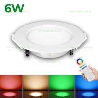 SPOTURI LED ROTUNDE, Spot LED 6W Rotund Alb Incastrat Smart RGBCCT IP54, LED-Zone.ro