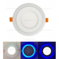SPOTURI LED ROTUNDE - Reduceri Spot LED 9W Rotund Alb Rece Contur Albastru  Promotie