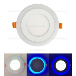 Spot LED 9W Rotund Alb Rece Contur Albastru 
