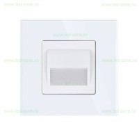 SPOTURI LED, Spot LED 1,5W Patrat Alb Trepte Sticla, LED-Zone.ro