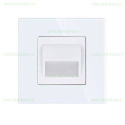 Spot LED 1.5W Patrat Alb Trepte Sticla